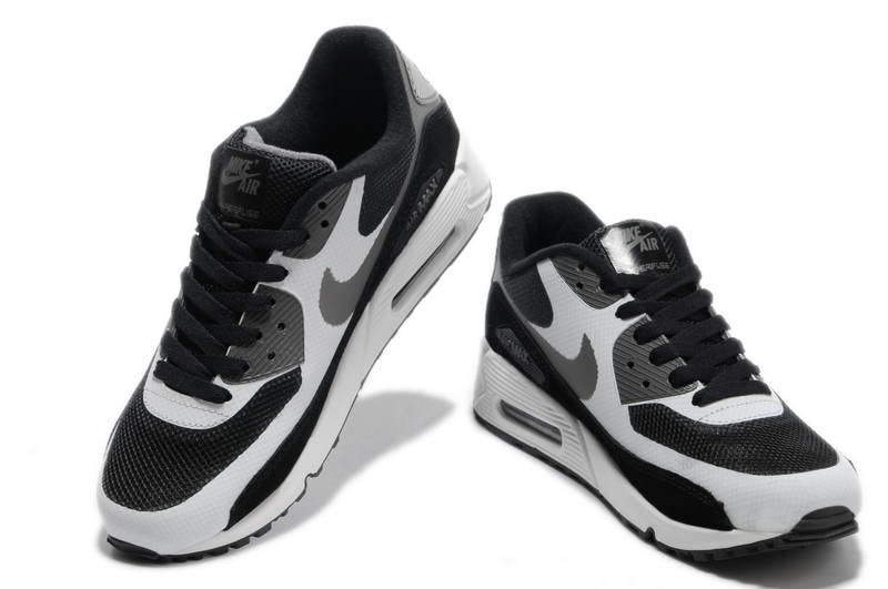 Air Max 90 Hyperfuse fourrure Chaussures Hommes Blanc Noir (2)